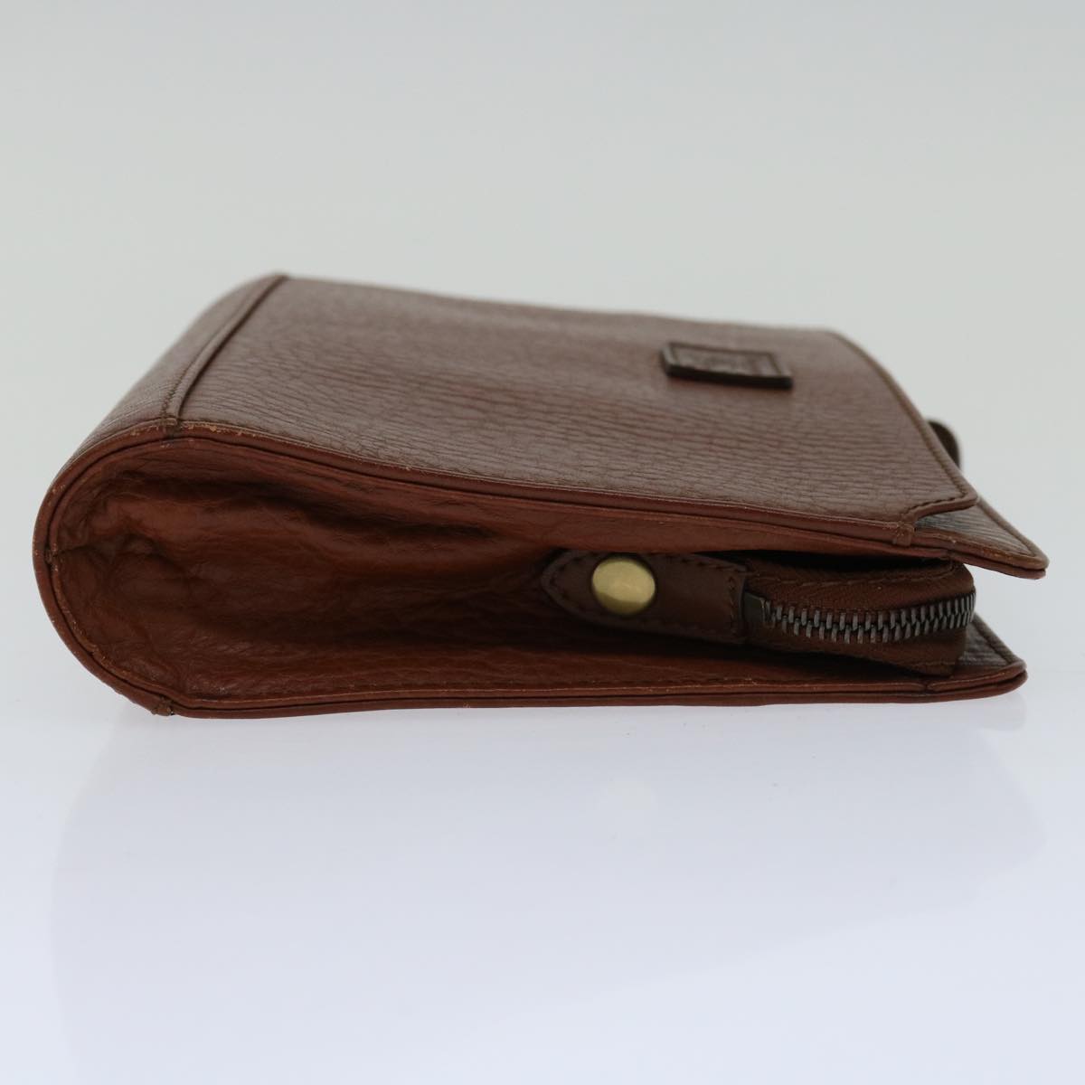 Luxury BurberrySs Clutch Bag Leather Brown Auth bs12180