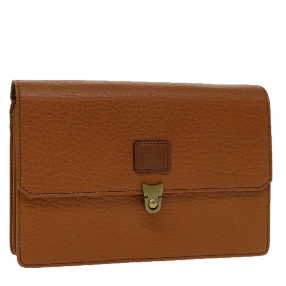 Luxury BurberrySs Clutch Bag Leather Brown Auth bs12584