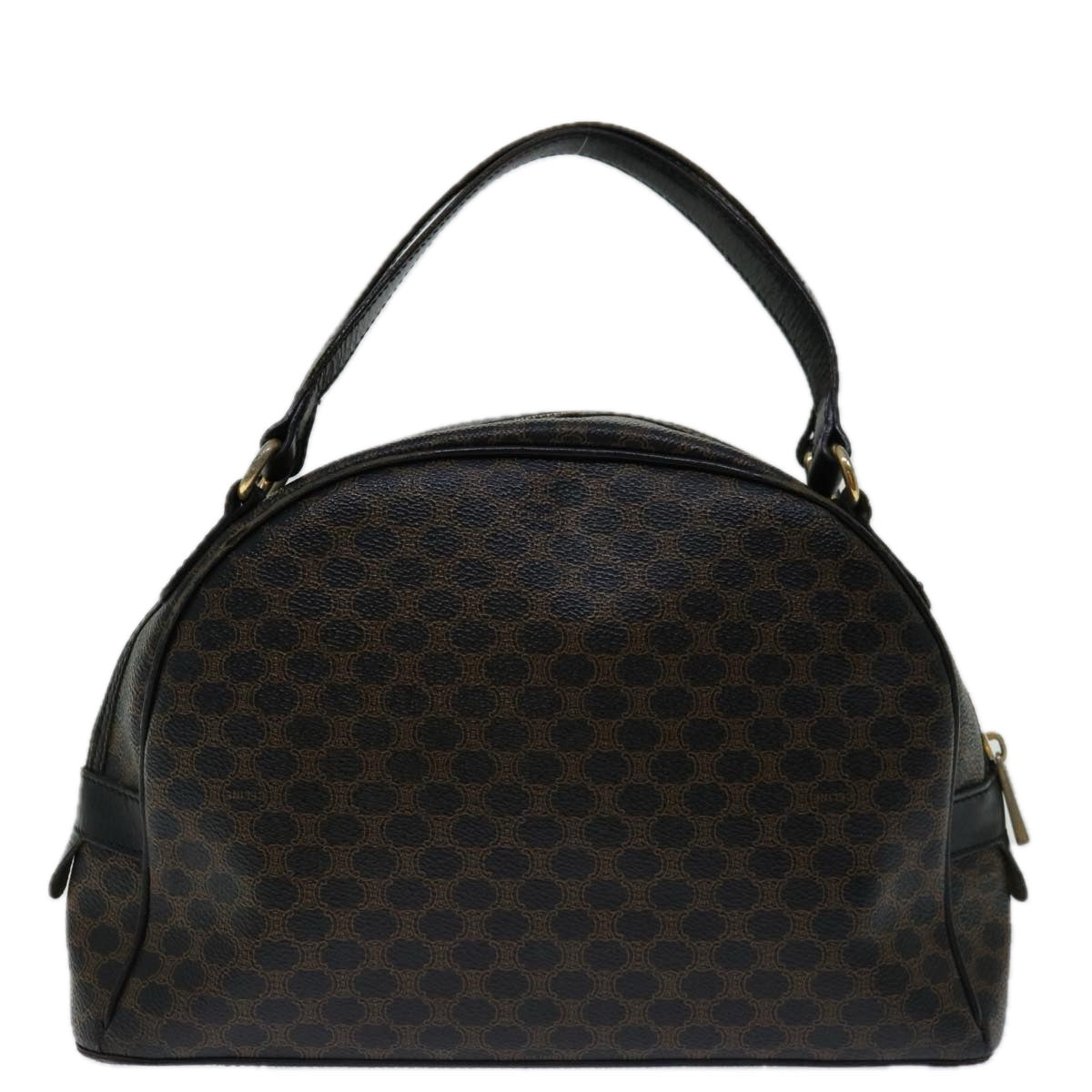 Luxury CELINE Macadam Canvas Hand Bag PVC Brown Black  12763