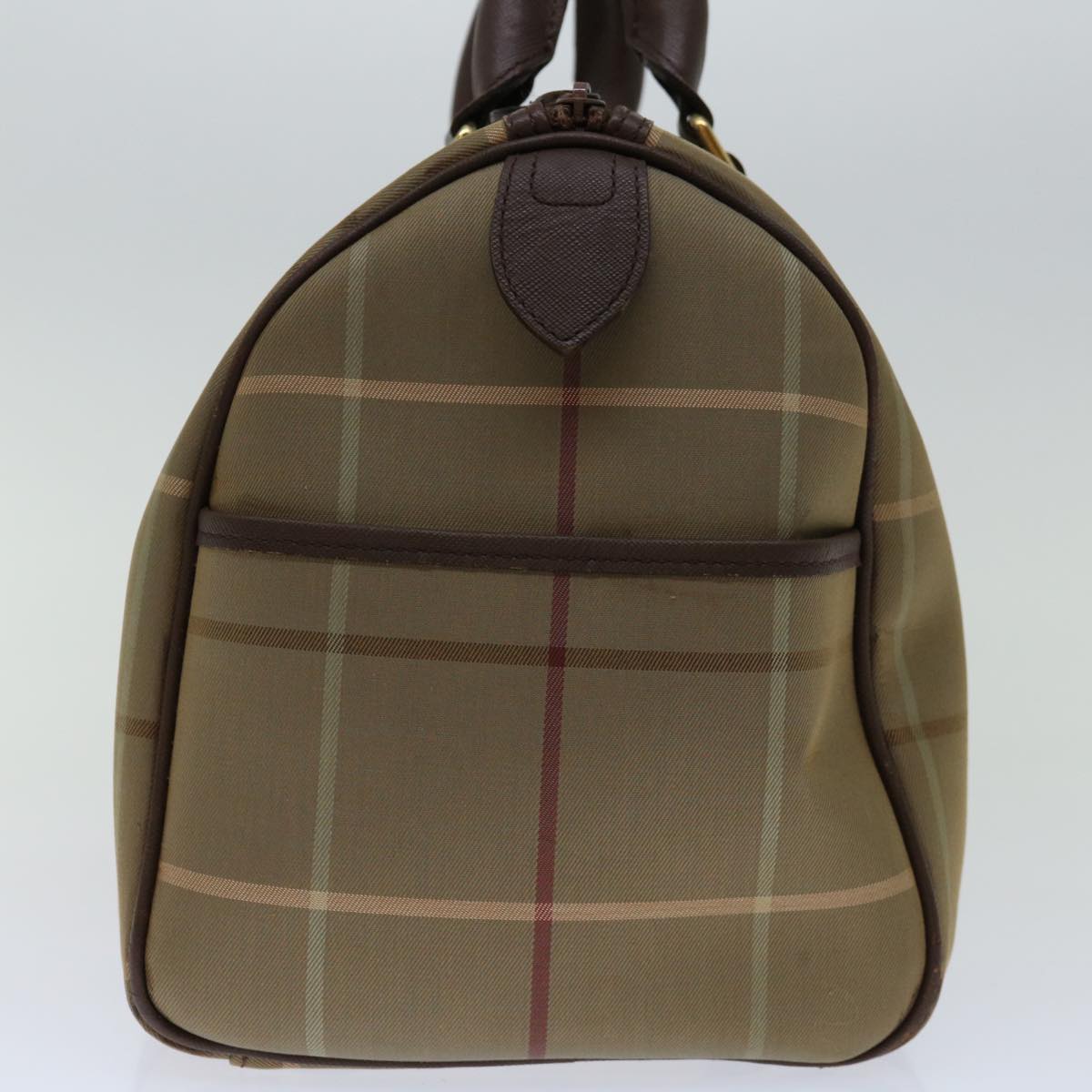 Luxury BurberrySs Nova Check Hand Bag Canvas Beige Auth bs12789
