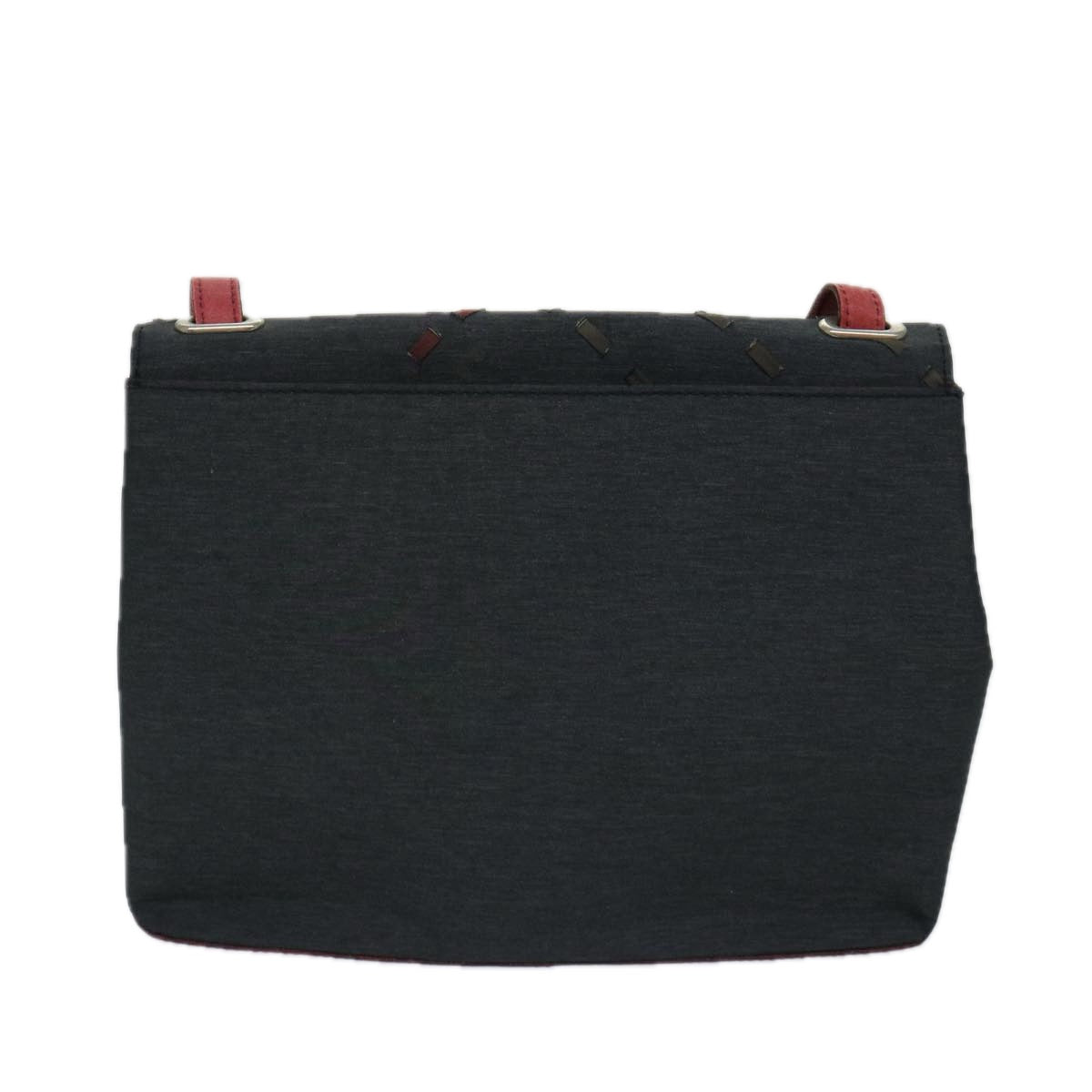Luxury Burberry Shoulder Bag Canvas Black Red Auth bs12799