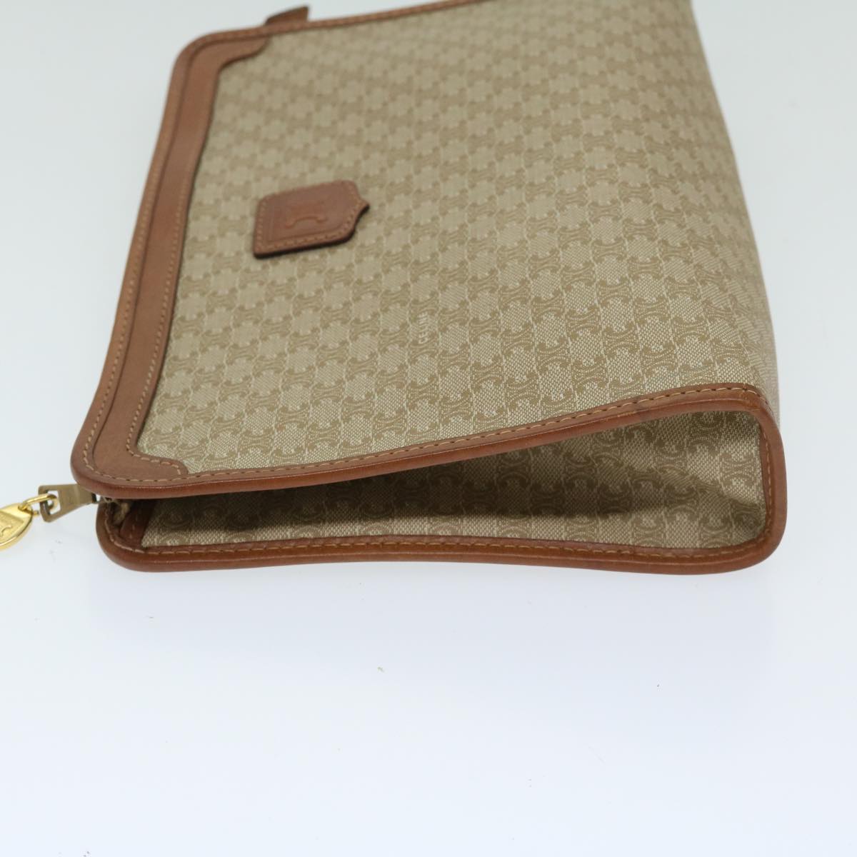 Luxury CELINE Macadam Canvas Clutch Bag Beige  12903