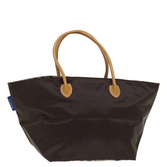 Luxury BurberrySs Nova Check Blue Label Tote Bag Nylon Brown Auth bs12913