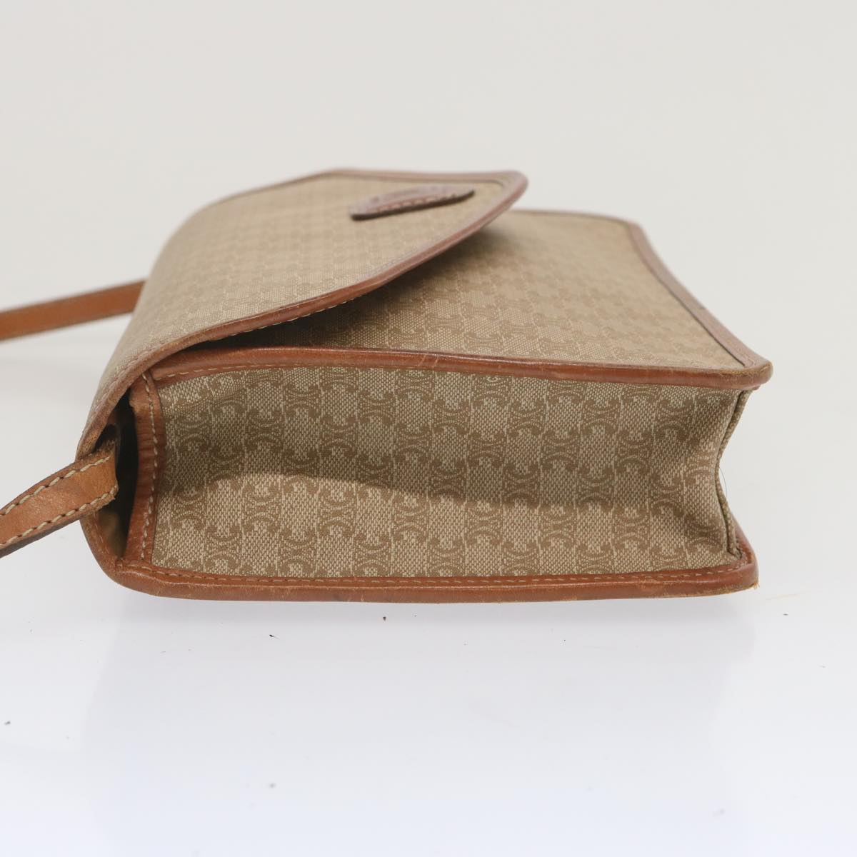 Luxury CELINE Macadam Canvas Shoulder Bag Beige  12923