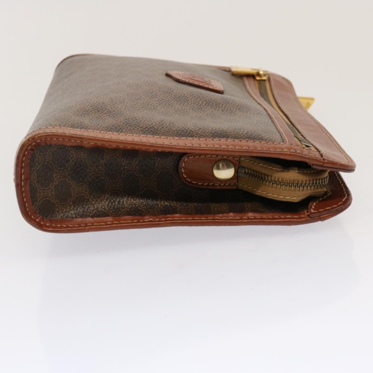 Luxury CELINE Macadam Canvas Clutch Bag PVC Brown  13124