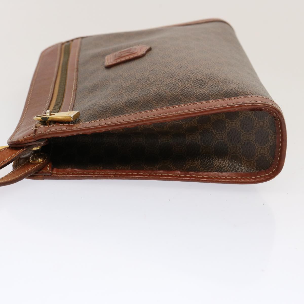 Luxury CELINE Macadam Canvas Clutch Bag PVC Brown  13124