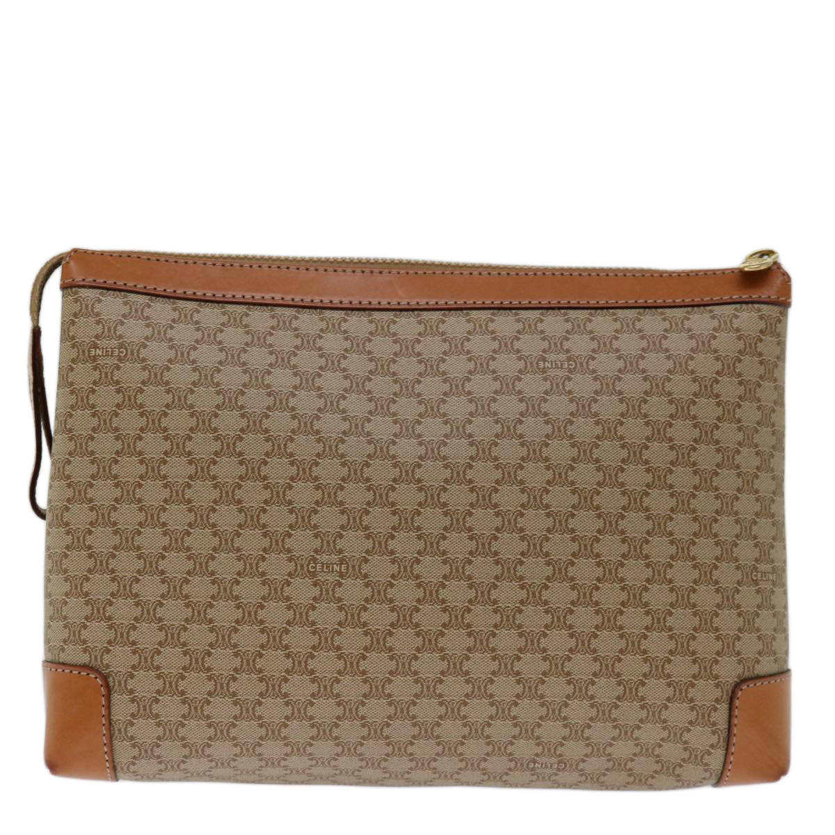 Luxury CELINE Macadam Canvas Clutch Bag Beige  13268