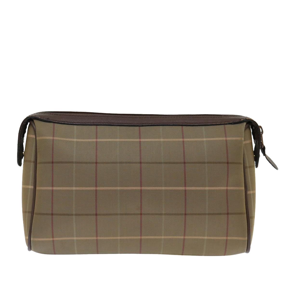 Luxury BurberrySs Nova Check Clutch Bag Canvas Brown Auth bs13367