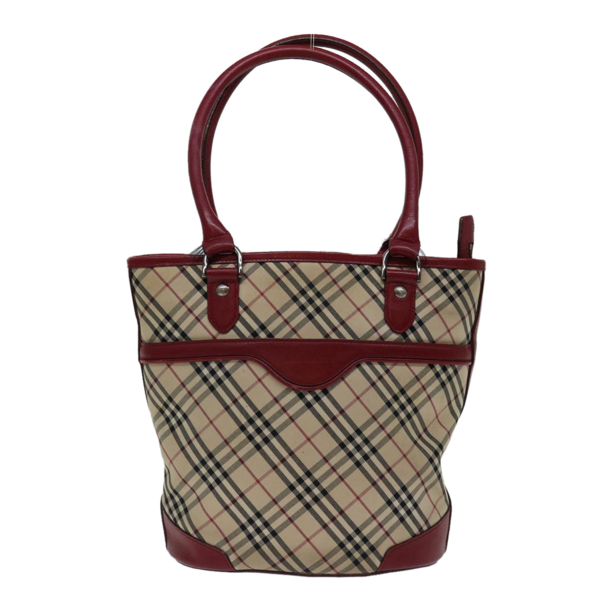 Luxury Burberry Nova Check Shoulder Bag Canvas Beige Auth bs13392