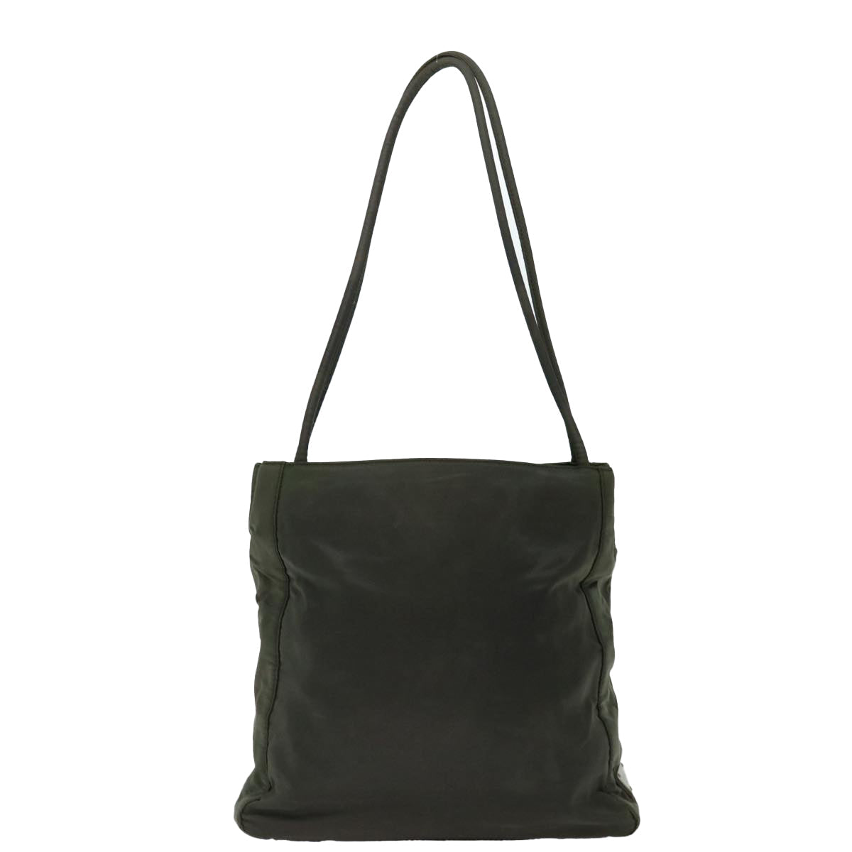 PRADA Shoulder Bag Nylon Khaki Auth bs13406