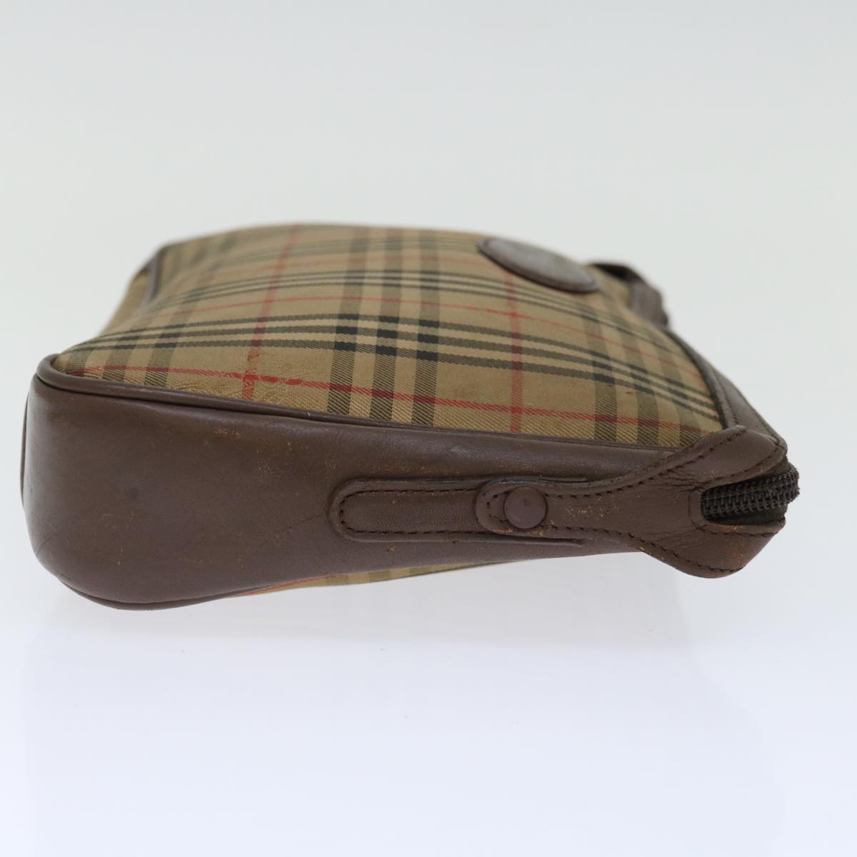Luxury BurberrySs Nova Check Clutch Bag Canvas Beige Auth bs13410