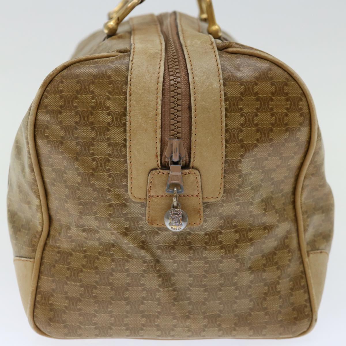 Luxury CELINE Macadam Canvas Boston Bag Beige  13428