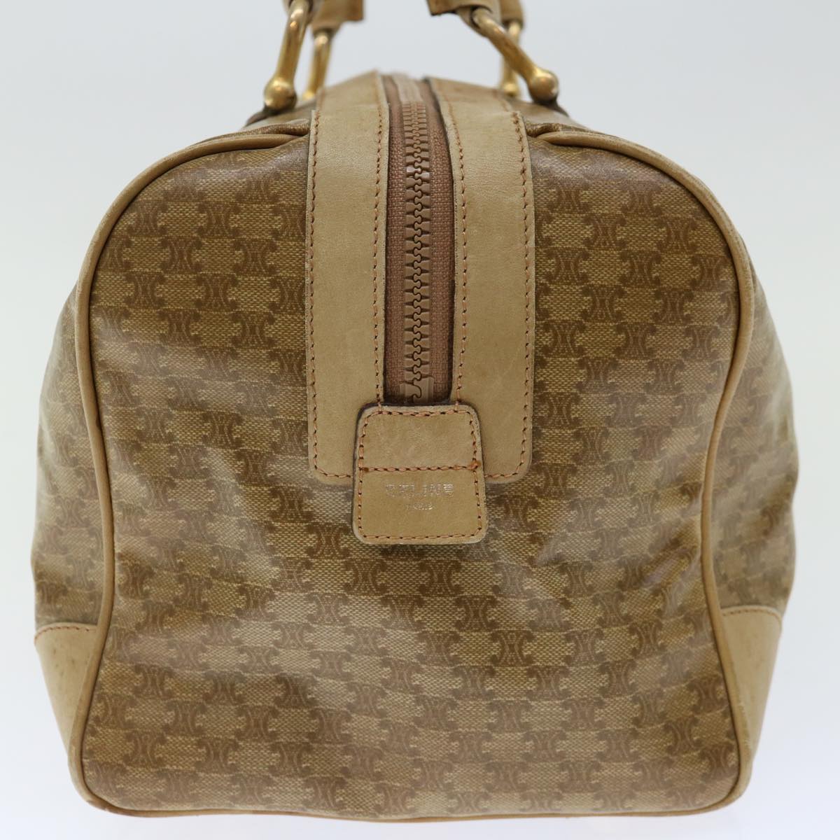 Luxury CELINE Macadam Canvas Boston Bag Beige  13428