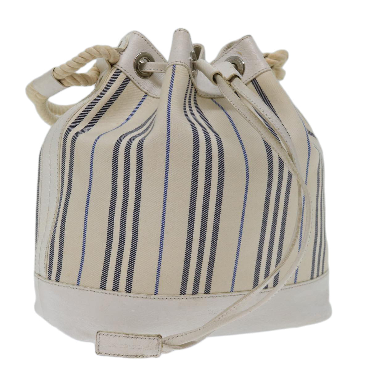 Luxury Burberry Tote Bag Canvas White Auth bs13470