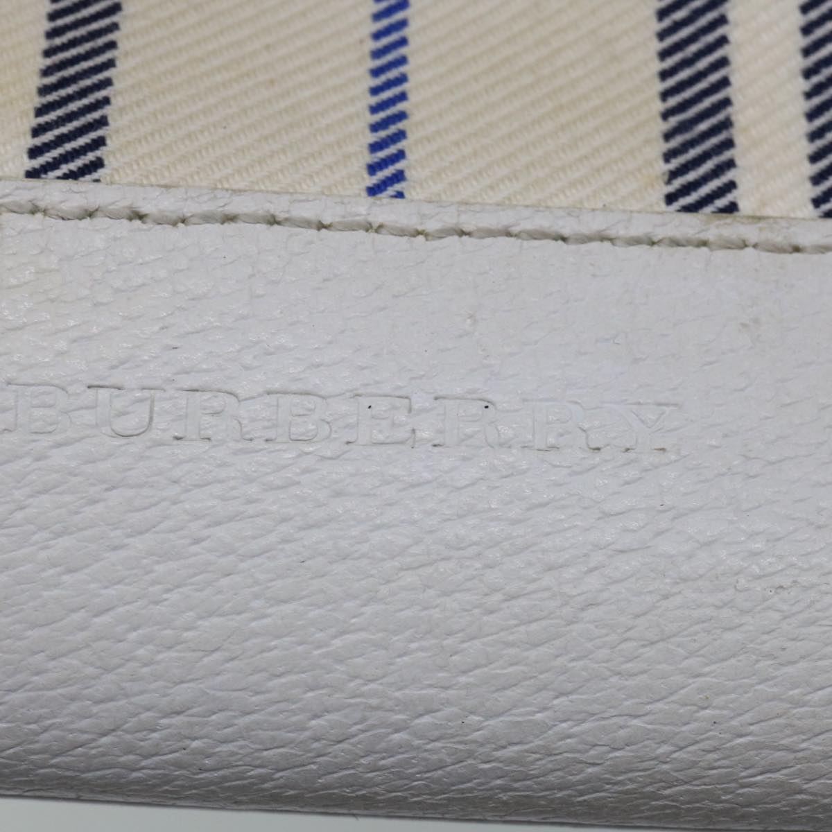 Luxury Burberry Tote Bag Canvas White Auth bs13470