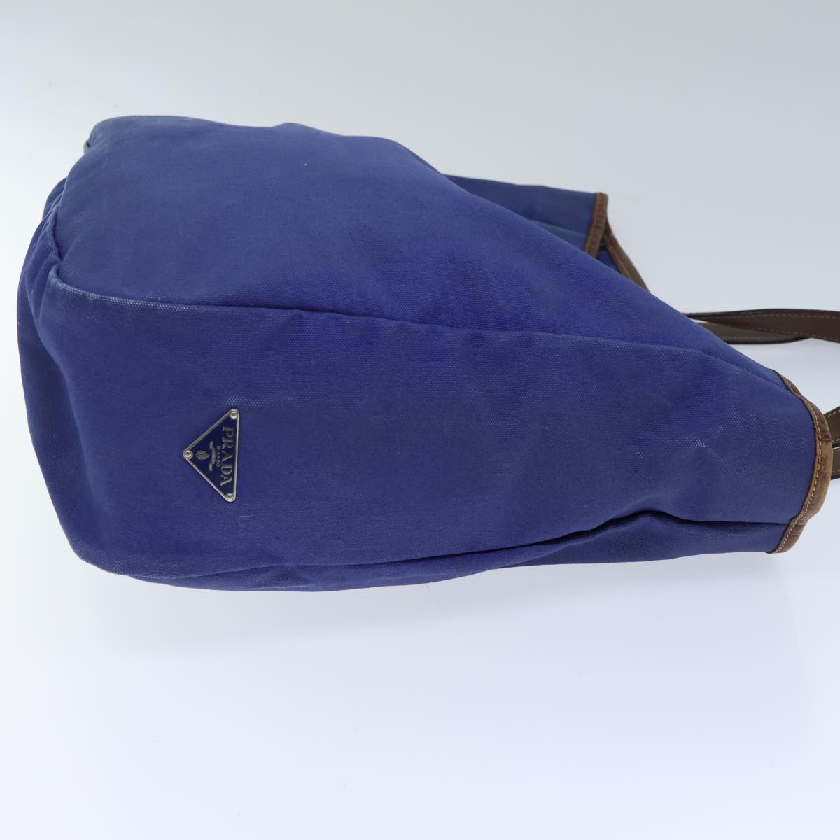 PRADA Tote Bag Canvas Blue Auth bs13700