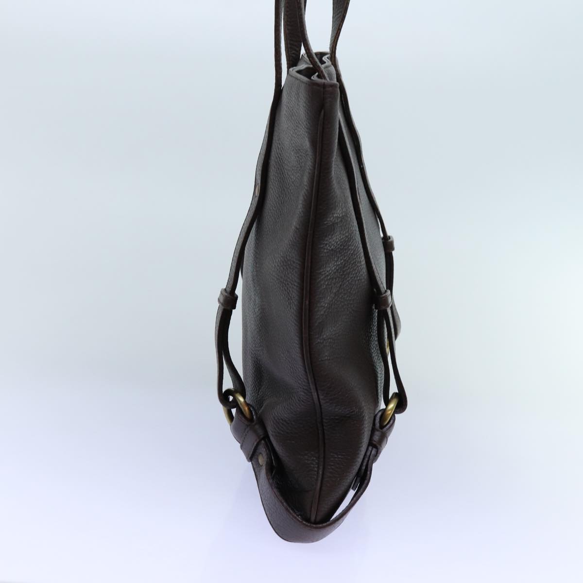 Luxury Burberry Tote Bag Leather Brown Auth bs13779