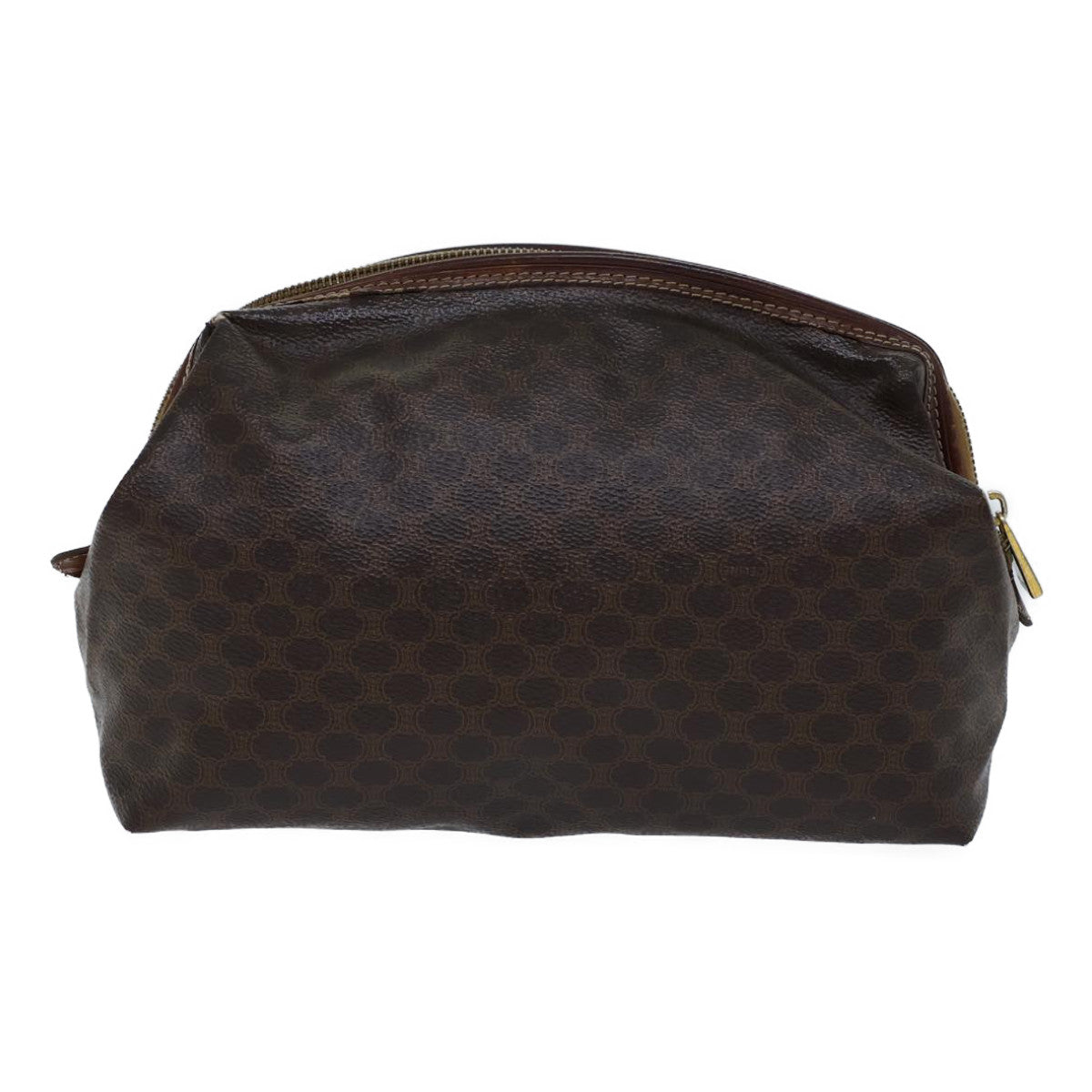 Luxury CELINE Macadam Canvas Pouch PVC Brown  13796