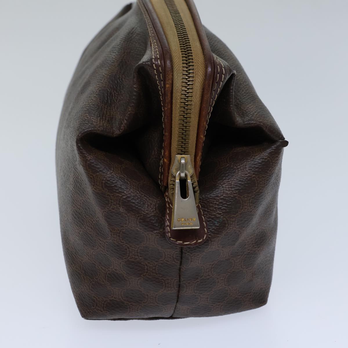 Luxury CELINE Macadam Canvas Pouch PVC Brown  13796