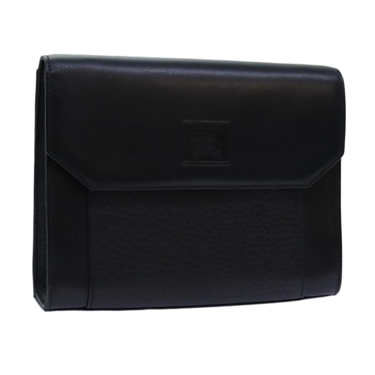 Luxury BurberrySs Shoulder Bag Leather Black Auth bs13801