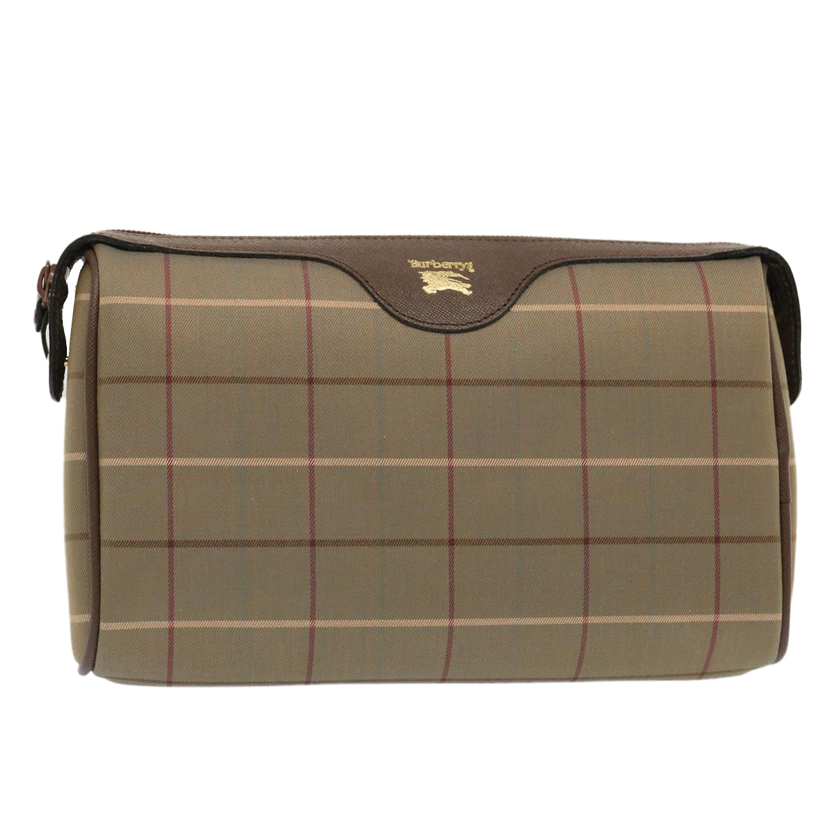 Luxury BurberrySs Nova Check Clutch Bag Canvas Beige Auth bs14027