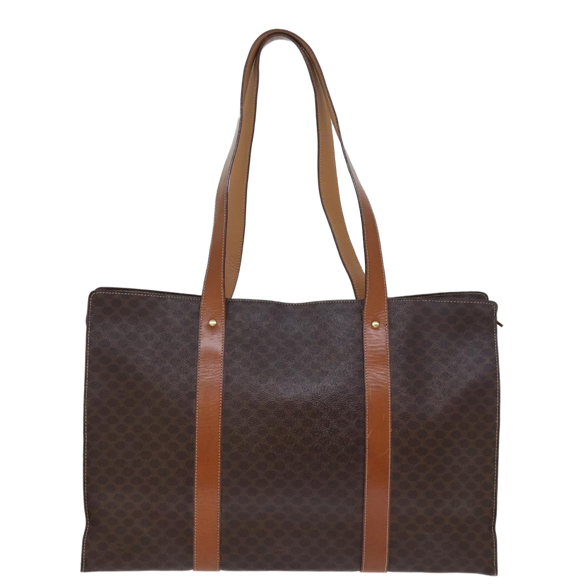 Luxury CELINE Macadam Canvas Tote Bag PVC Brown  14330
