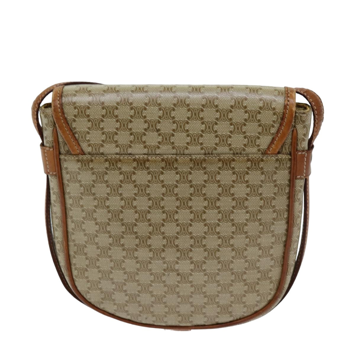 Luxury CELINE Macadam Canvas Shoulder Bag Beige  14377