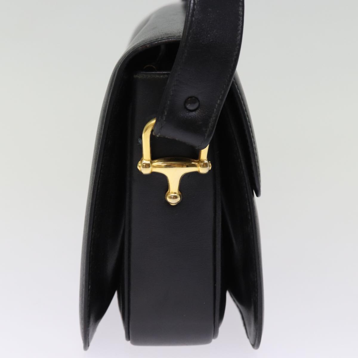 Luxury CELINE Horse Carriage Shoulder Bag Leather Black  14459