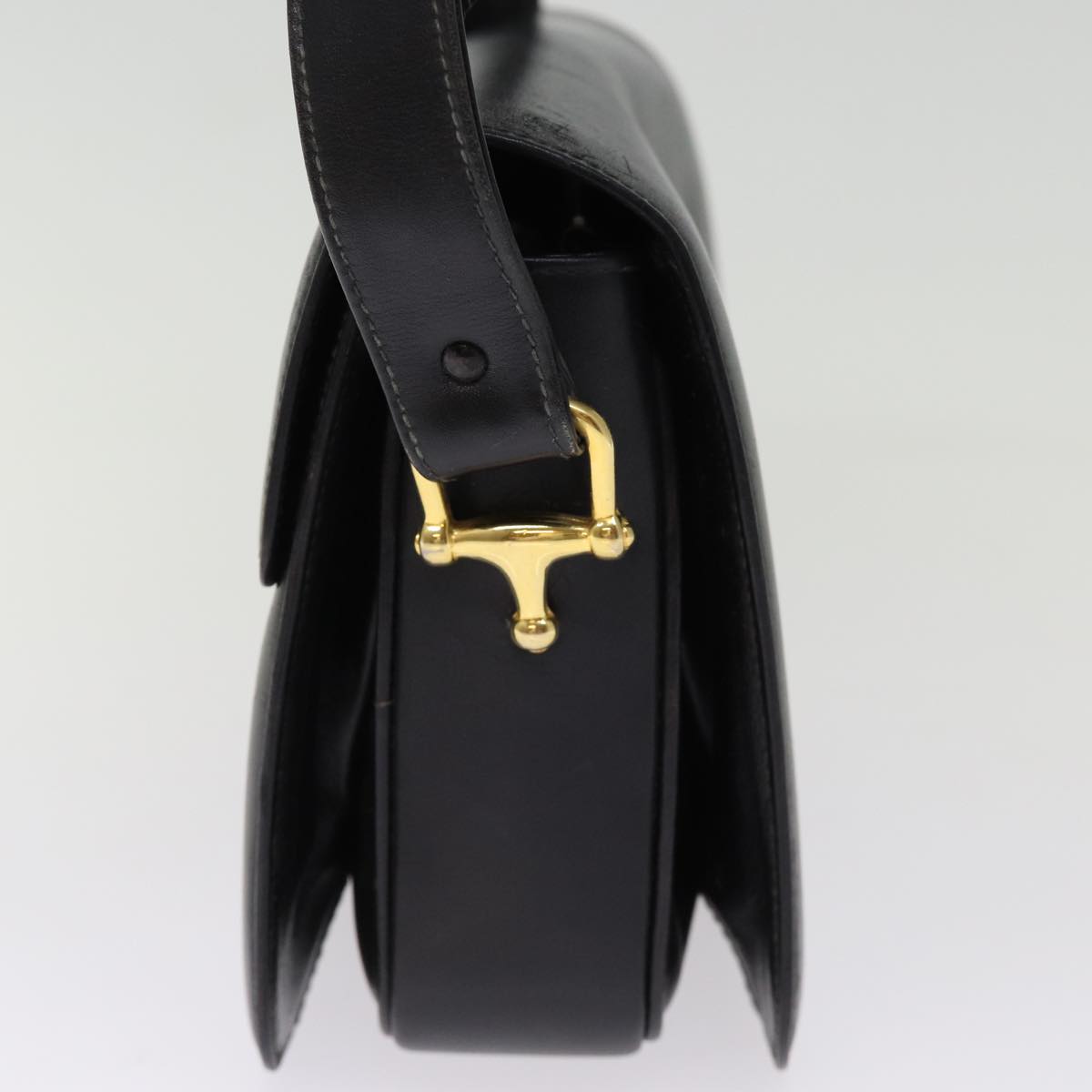 Luxury CELINE Horse Carriage Shoulder Bag Leather Black  14459