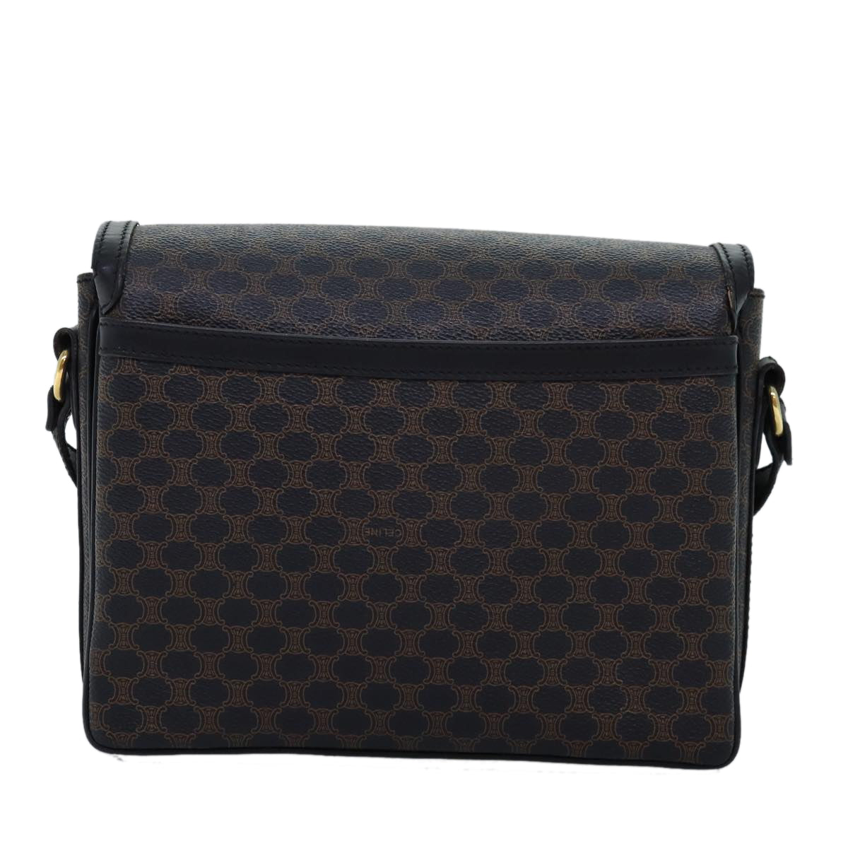 Luxury CELINE Macadam Canvas Shoulder Bag PVC Black  14461