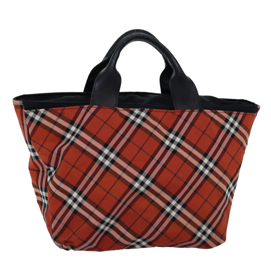 Luxury Burberry Nova Check Hand Bag Nylon Red Auth bs14690