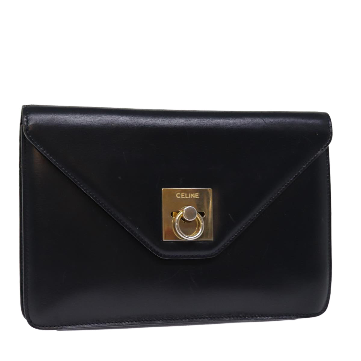 Luxury CELINE Clutch Bag Leather Black  14709