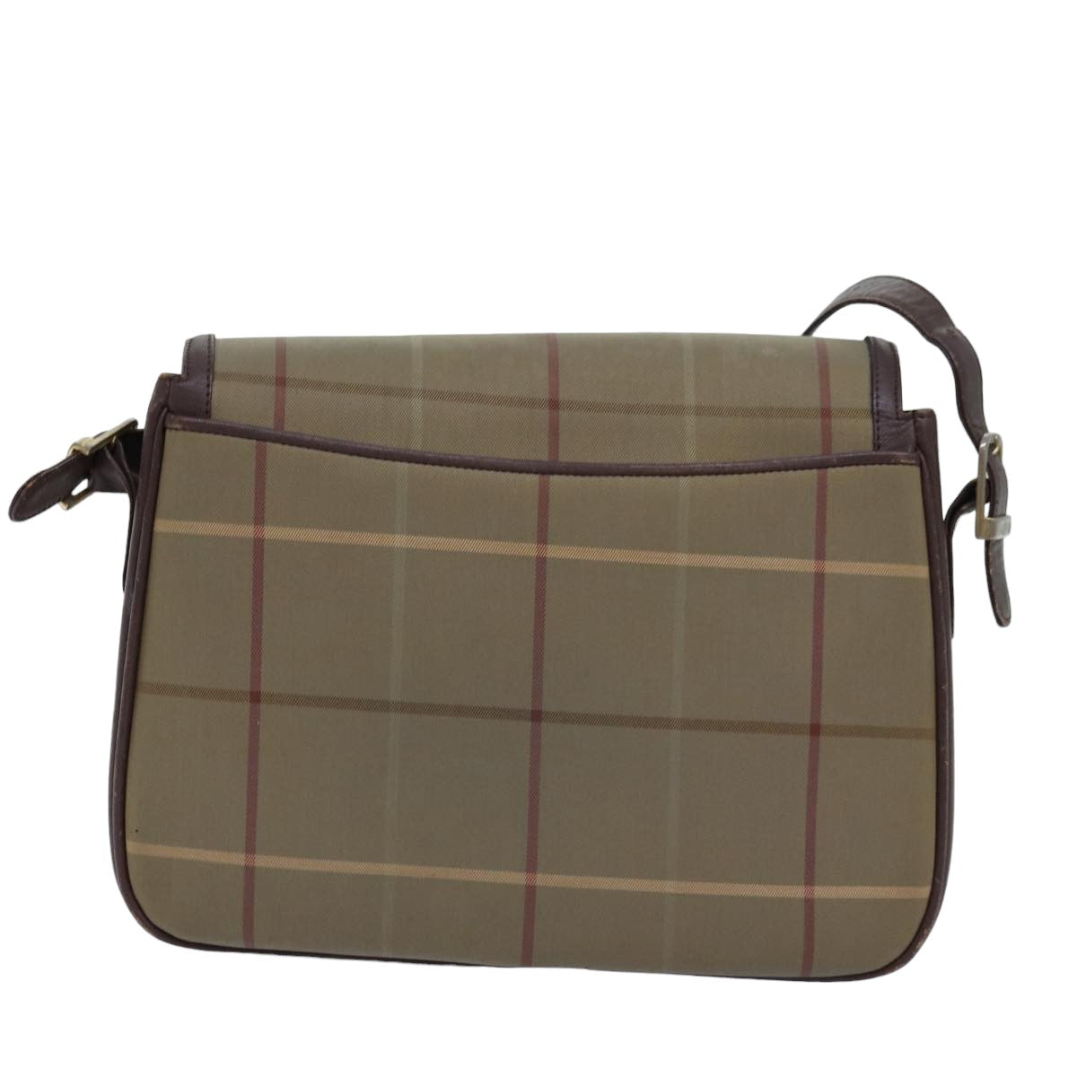 Luxury BurberrySs Nova Check Shoulder Bag Canvas Beige Auth bs14715
