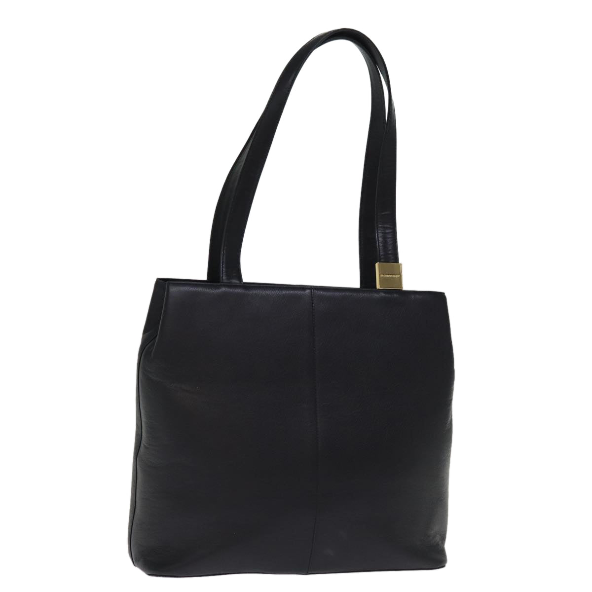 Luxury Burberry Shoulder Bag Leather Black Auth bs14825