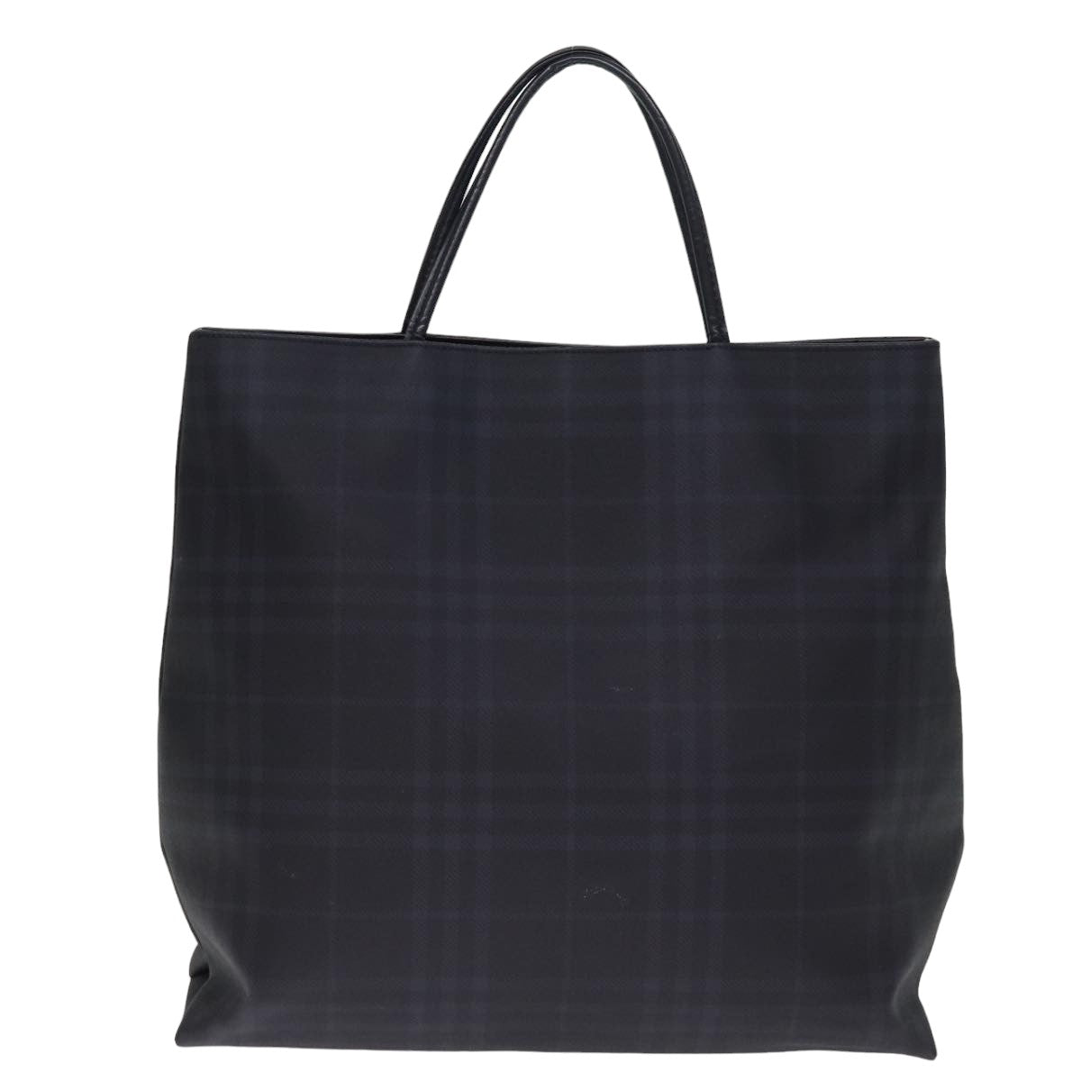 Luxury Burberry Nova Check Hand Bag Coated Canvas Black Auth bs14826