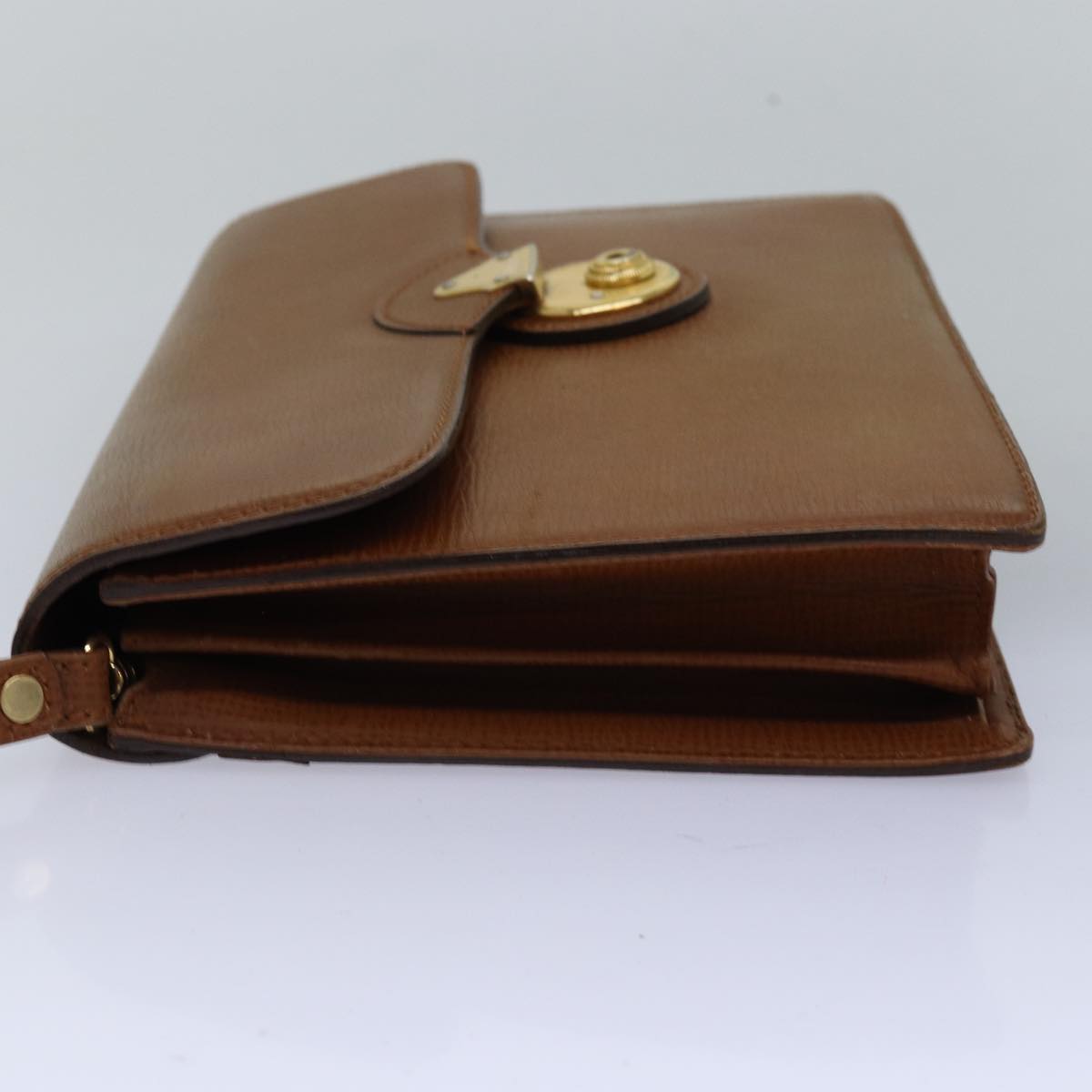 Luxury BurberrySs Clutch Bag Leather Brown Auth bs14900