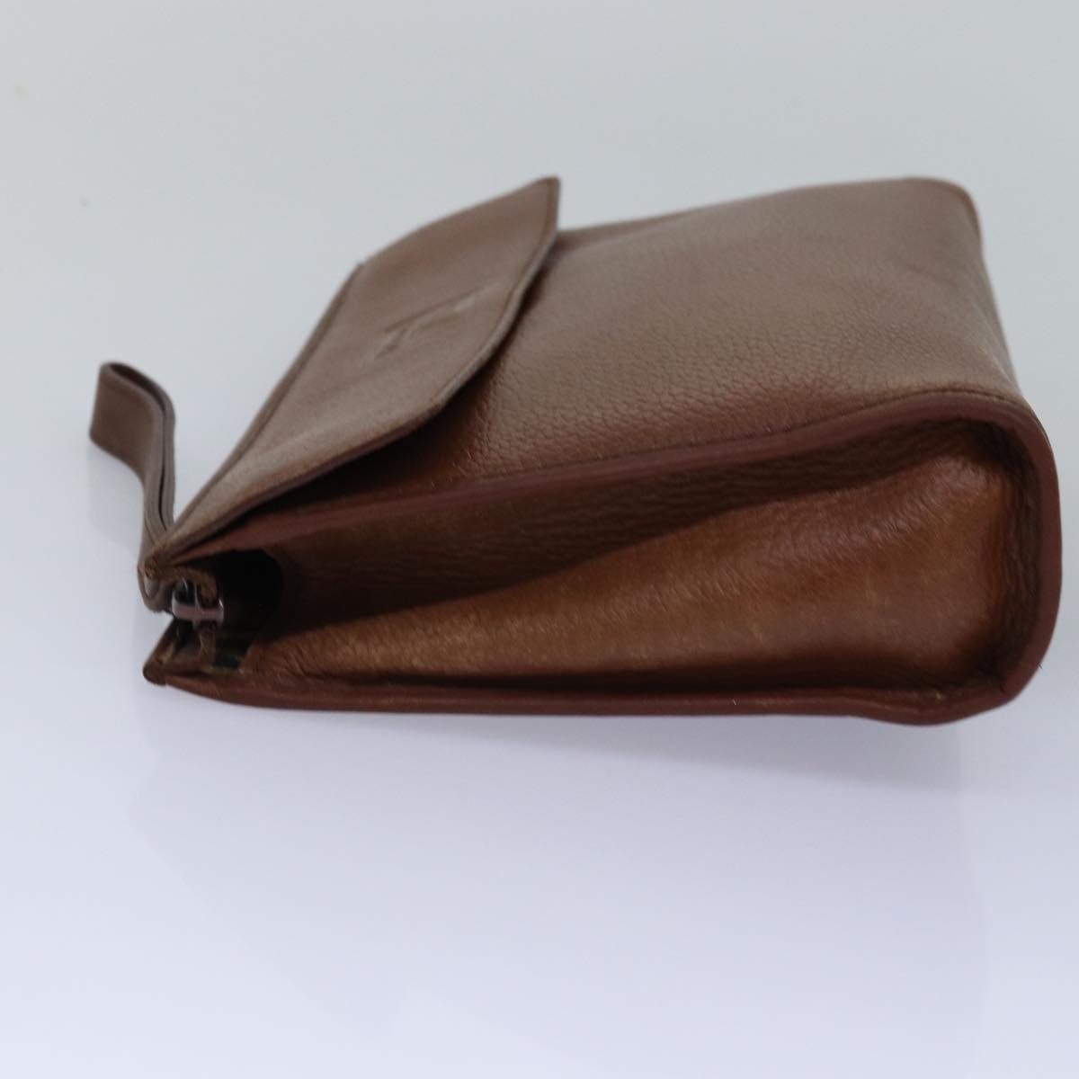 Luxury BurberrySs Clutch Bag Leather Brown Auth bs14953