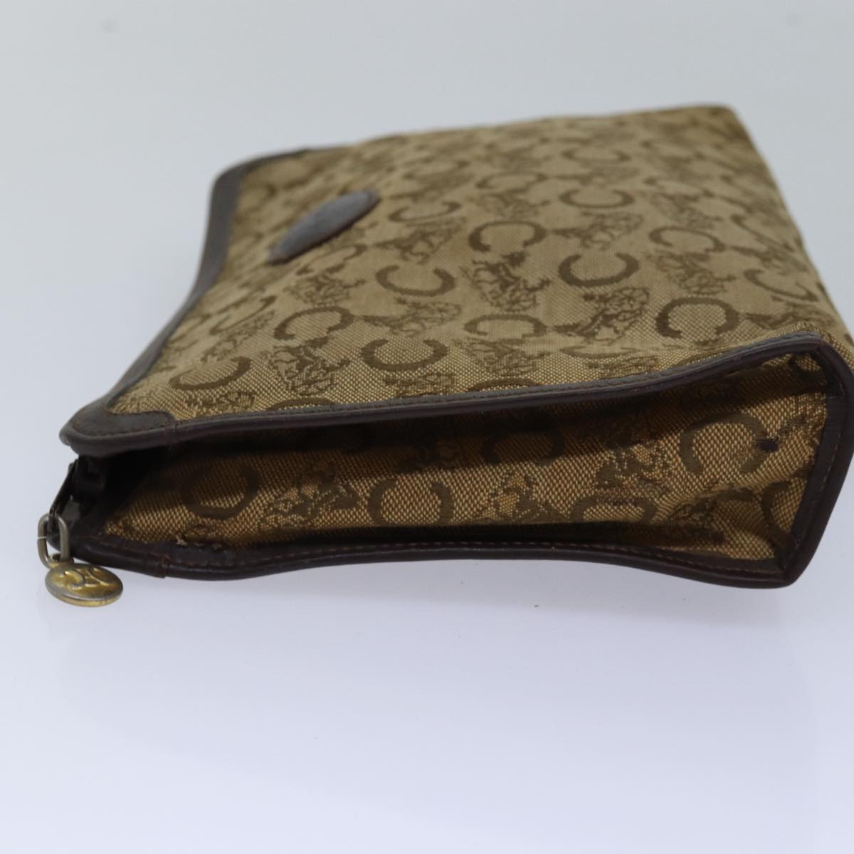 Luxury CELINE C Macadam Canvas Clutch Bag Beige  14954