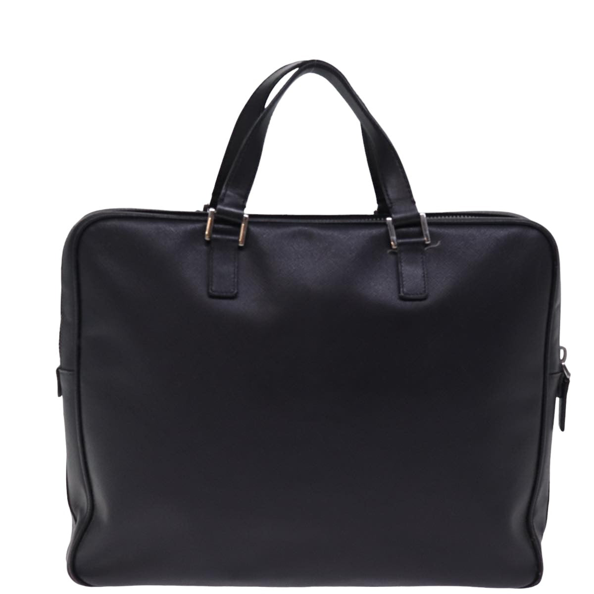 PRADA Hand Bag Safiano leather Black Auth bs14974