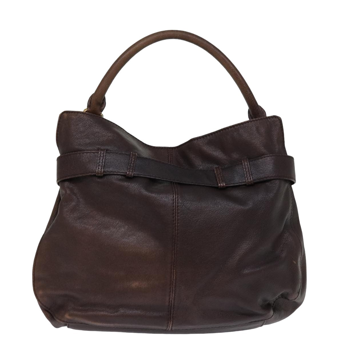 Luxury Burberry Shoulder Bag Leather Brown Auth bs15061