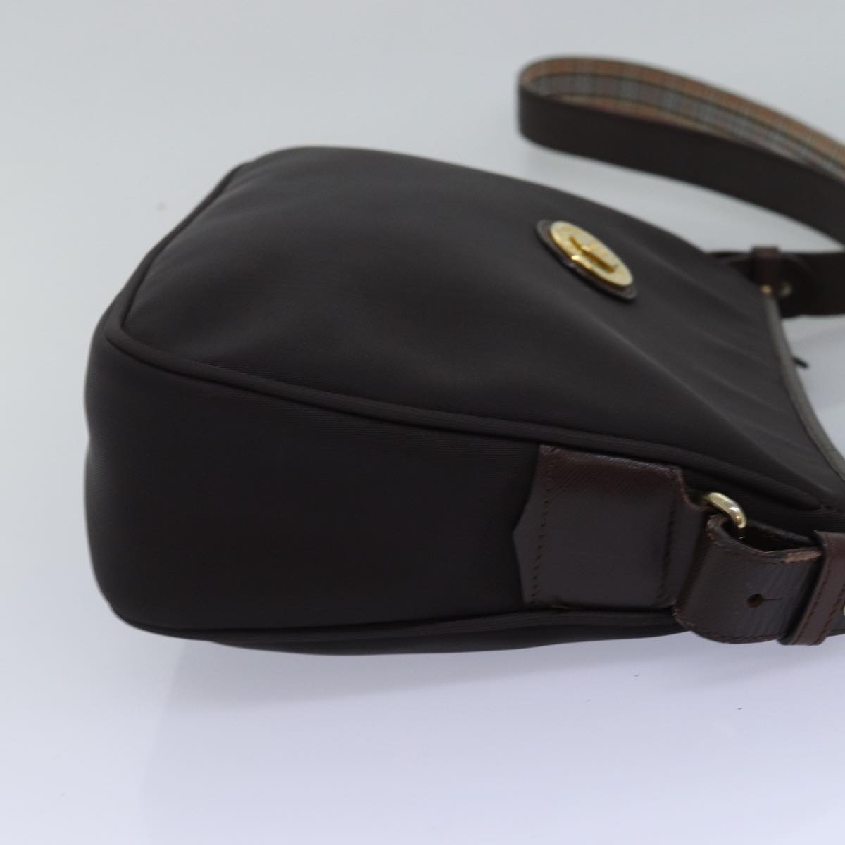 Luxury BurberrySs Shoulder Bag PVC Leather Brown Auth bs15062