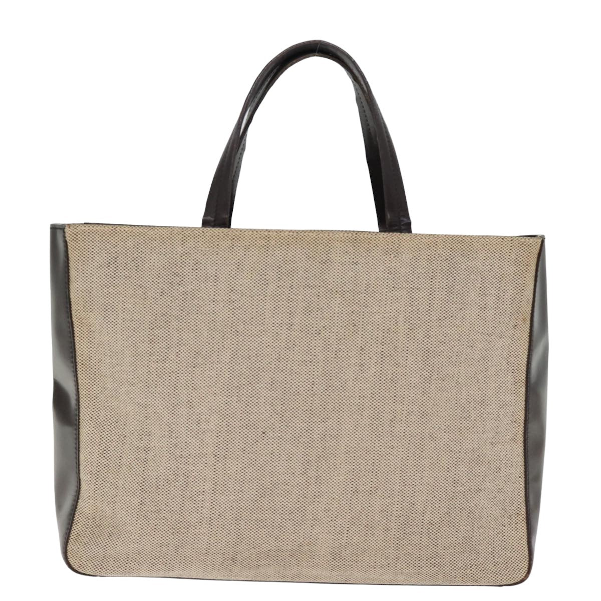 PRADA Hand Bag Canvas 2way Beige Auth bs15067