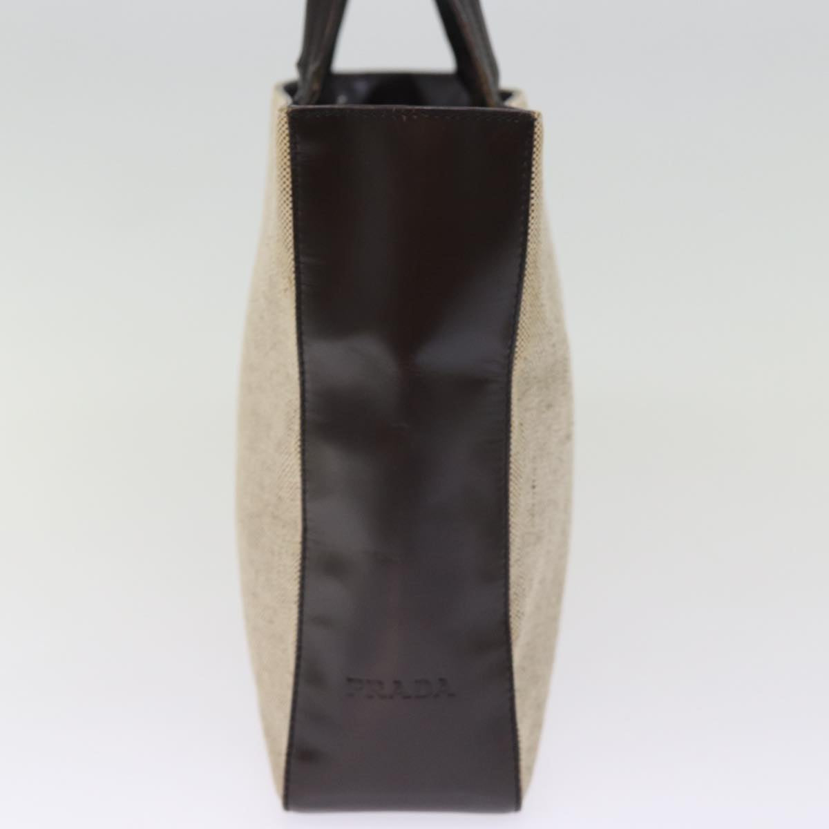 PRADA Hand Bag Canvas 2way Beige Auth bs15067