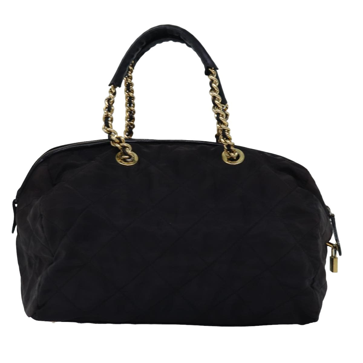 PRADA Hand Bag Nylon Black Auth bs15075