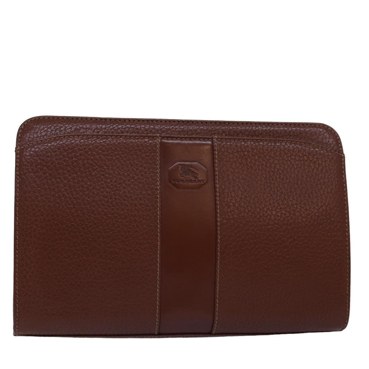 Luxury BurberrySs Clutch Bag Leather Brown Auth bs15138
