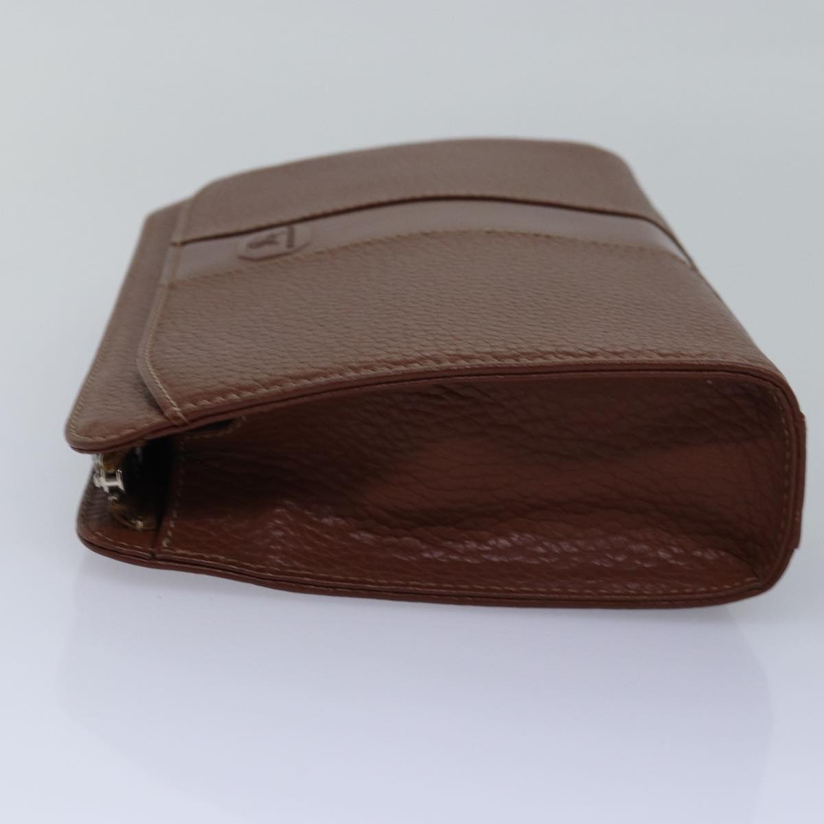 Luxury BurberrySs Clutch Bag Leather Brown Auth bs15138