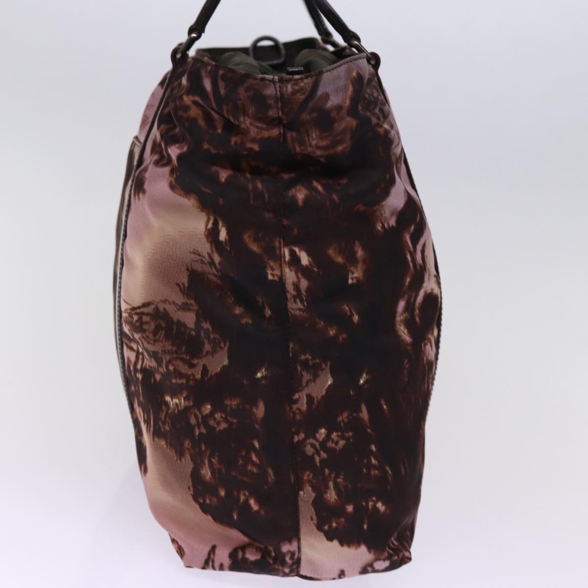 PRADA Hand Bag Nylon Brown Auth bs15166