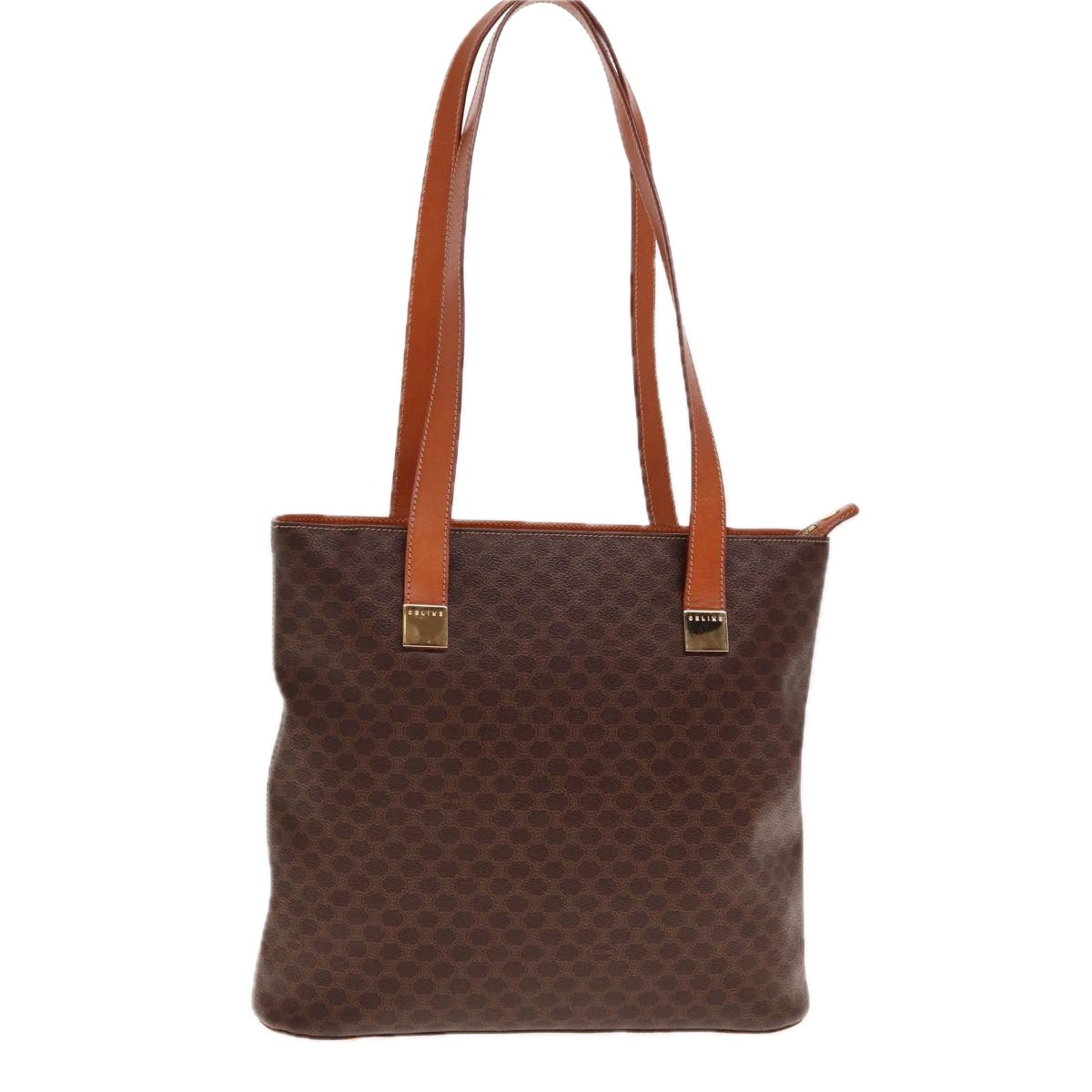 Luxury CELINE Macadam Canvas Tote Bag PVC Leather Brown  15280