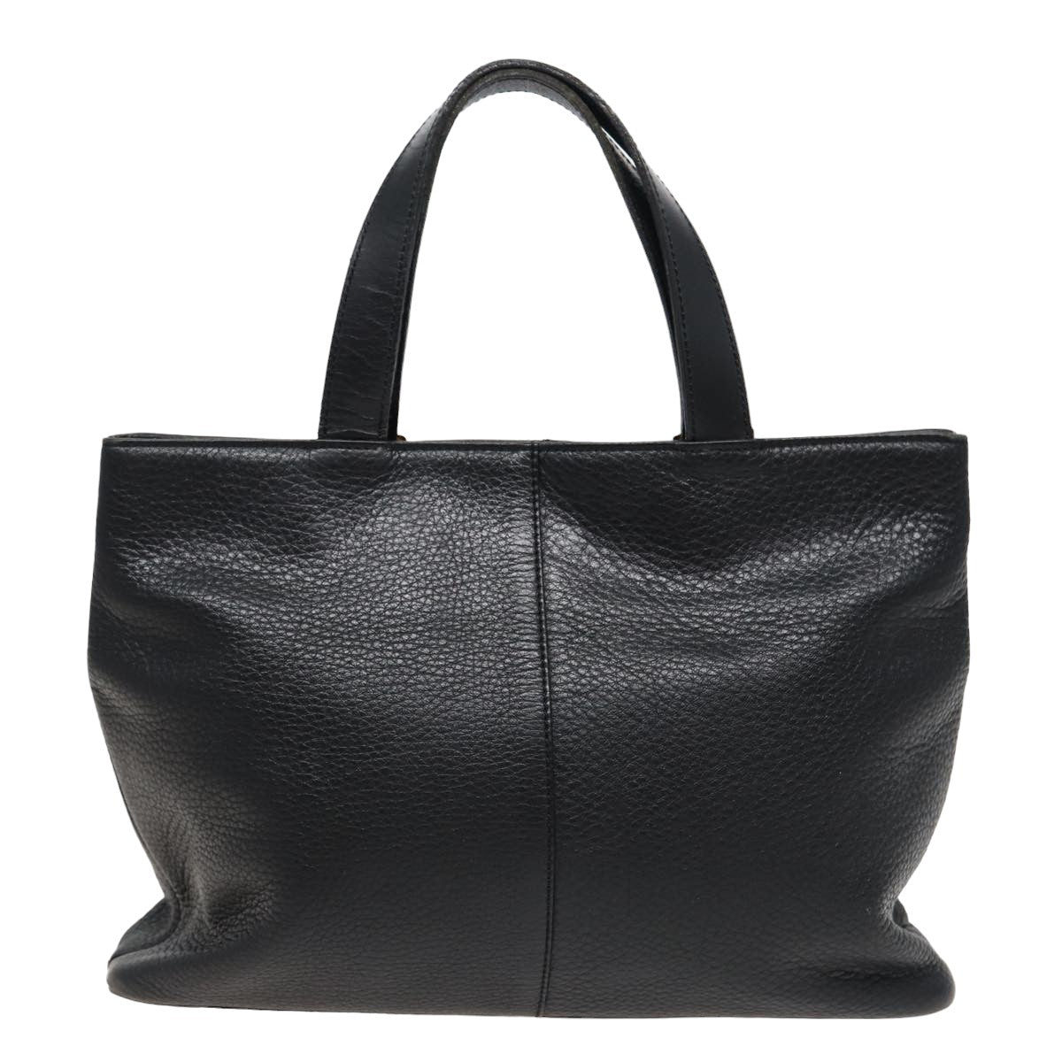Luxury BurberrySs Hand Bag Leather Black Auth bs15308