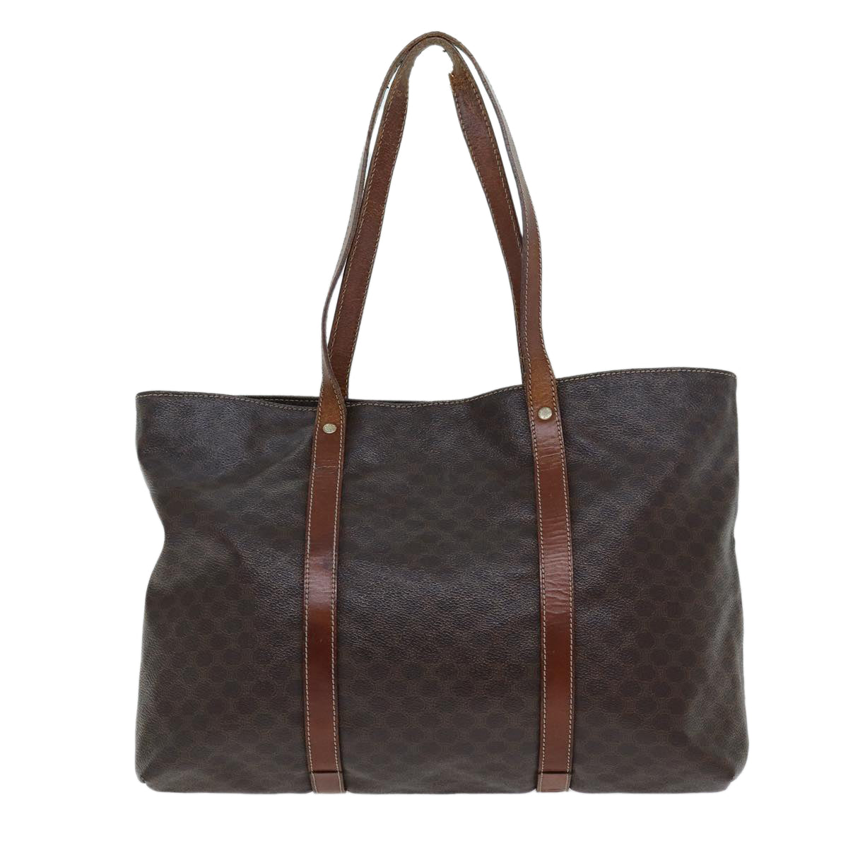 Luxury CELINE Macadam Canvas Tote Bag PVC Leather Brown  15311